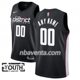 Camiseta Niños Washington Wizards Personalizadas 2018-19 Nike City Edition Negro Swingman